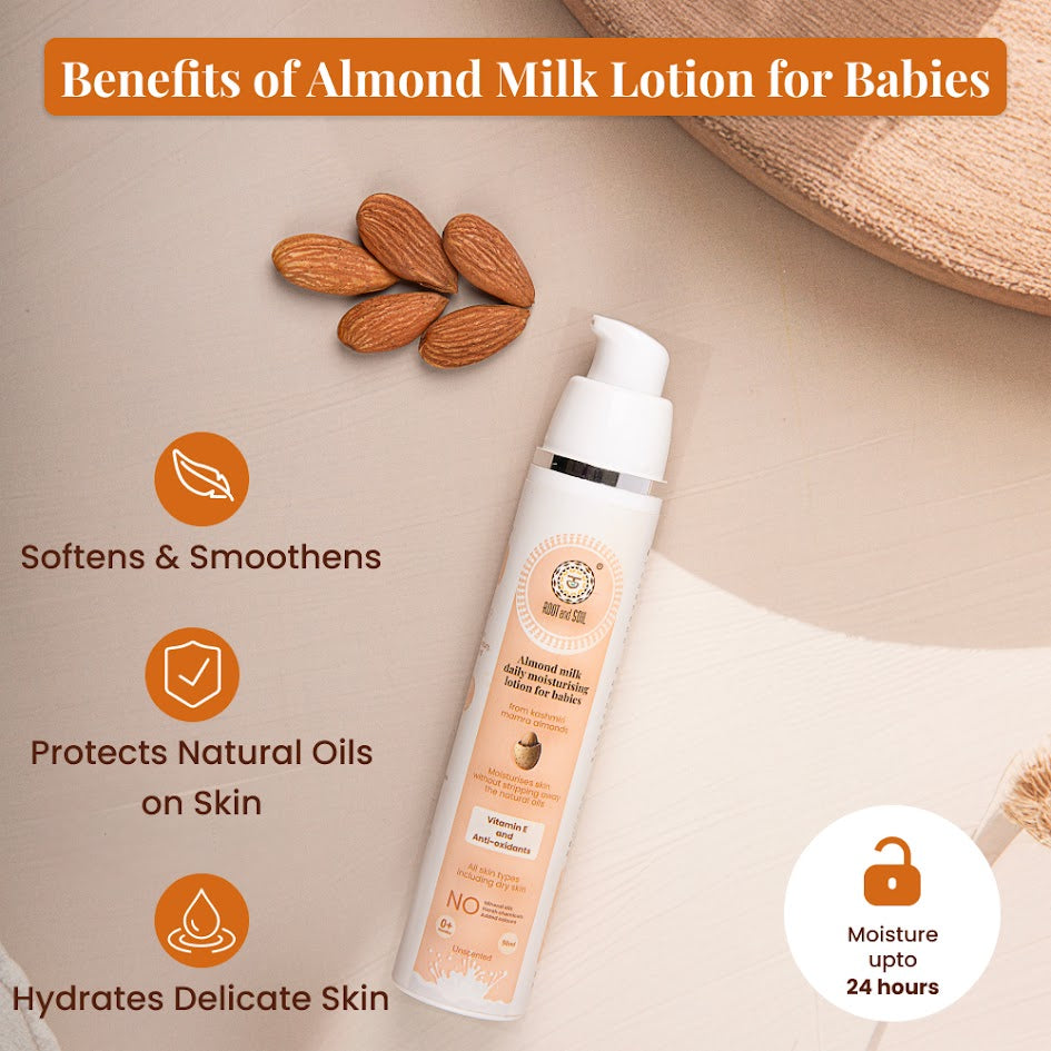 Almond Milk Daily Moisturizing Lotion for Babies | Prevents & Solves Dry Skin | 0+ m | 50 ml