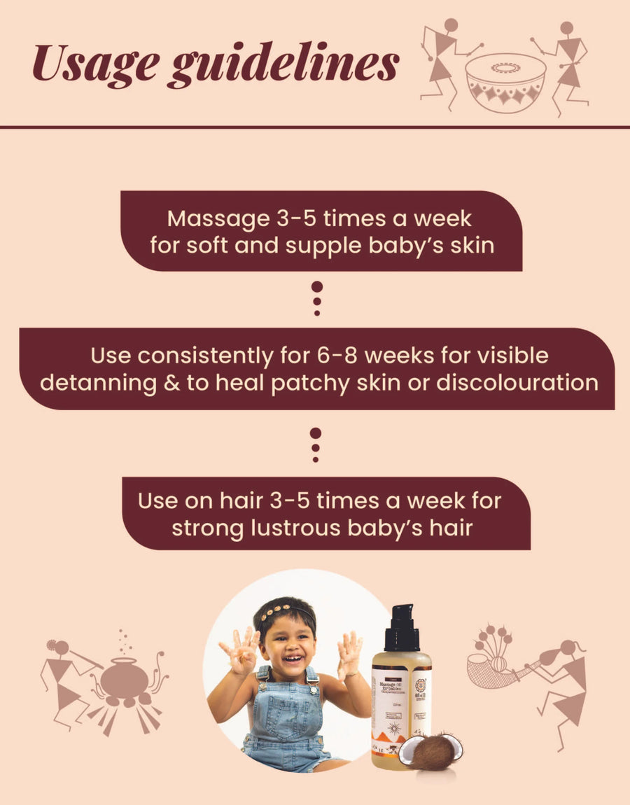 Coconut Milk Baby Massage Oil (Classic) | Soothens and rejuvenates skin |  0+ m| 100 ml