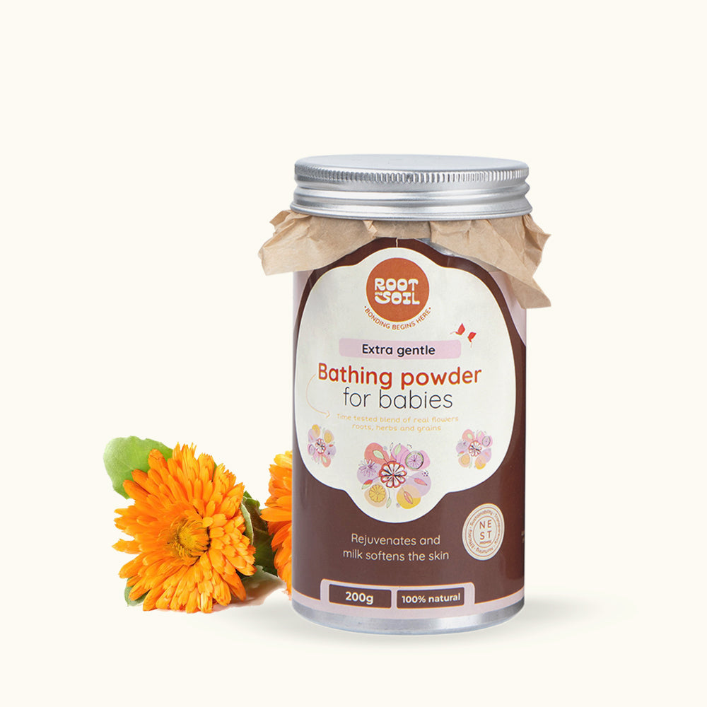 Extra Gentle Baby Bathing Powder | Time-tested blend of Real Flowers, Herbs & Grains | 0 m To 8 y  | 200 g