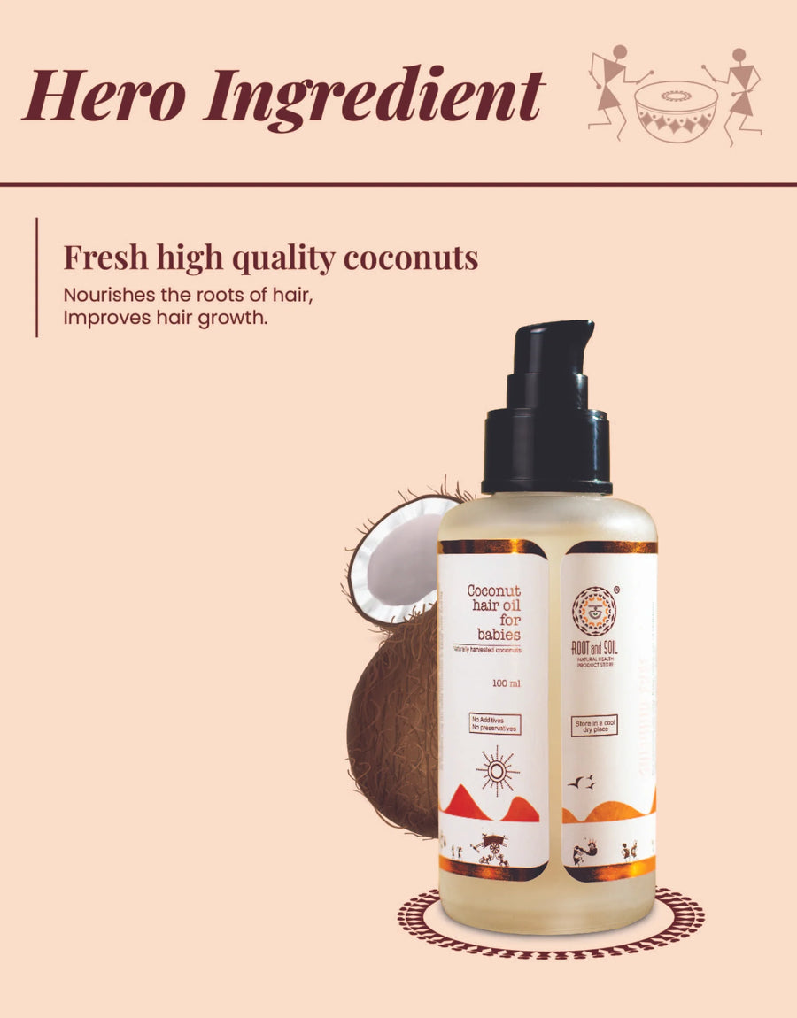 Coconut Hair Oil For Babies | Relieves Cradle cap & Patchy scalp | 0+ m