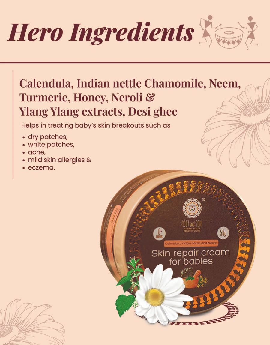 Skin repair cream for babies - Calendula, Indian nettle and Neem ( 50g )