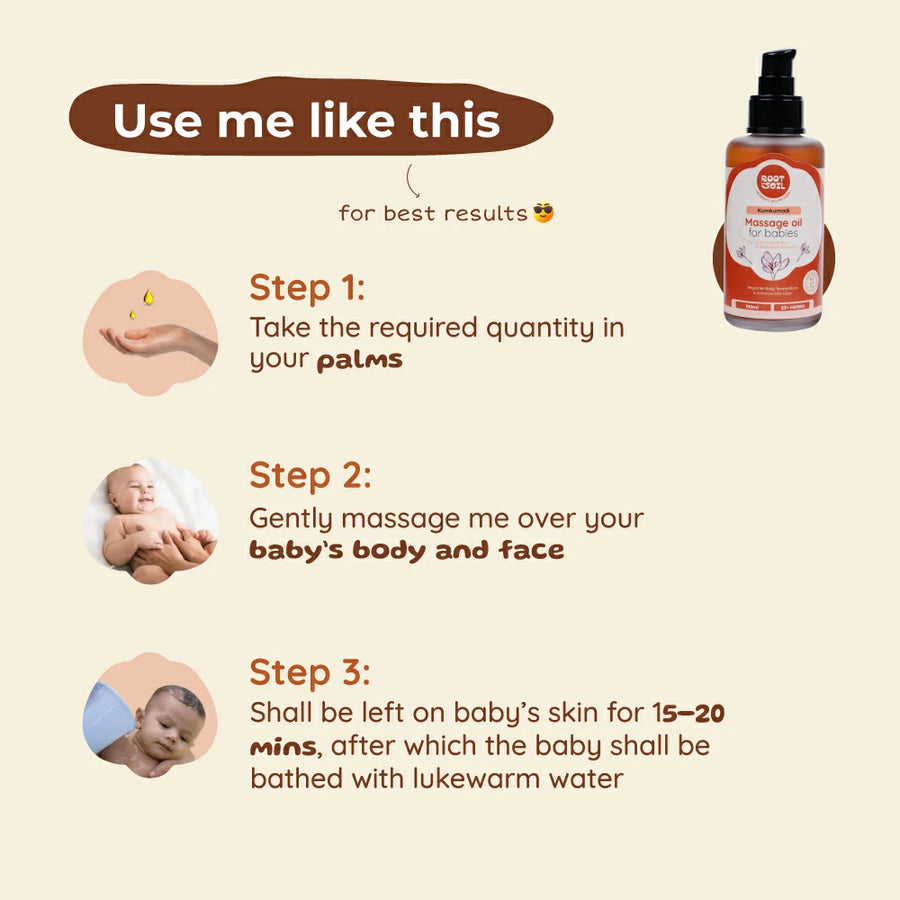 Kumkumadi Baby Massage Oil | Regulates body temperature | 3+ m | 100 ml