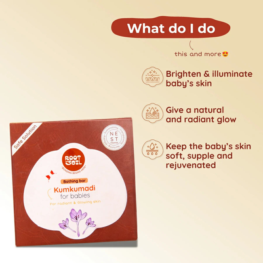 Kumkumadi Bathing Bar | Radiant & Glowing Baby Skin | 0+ M | 100 g