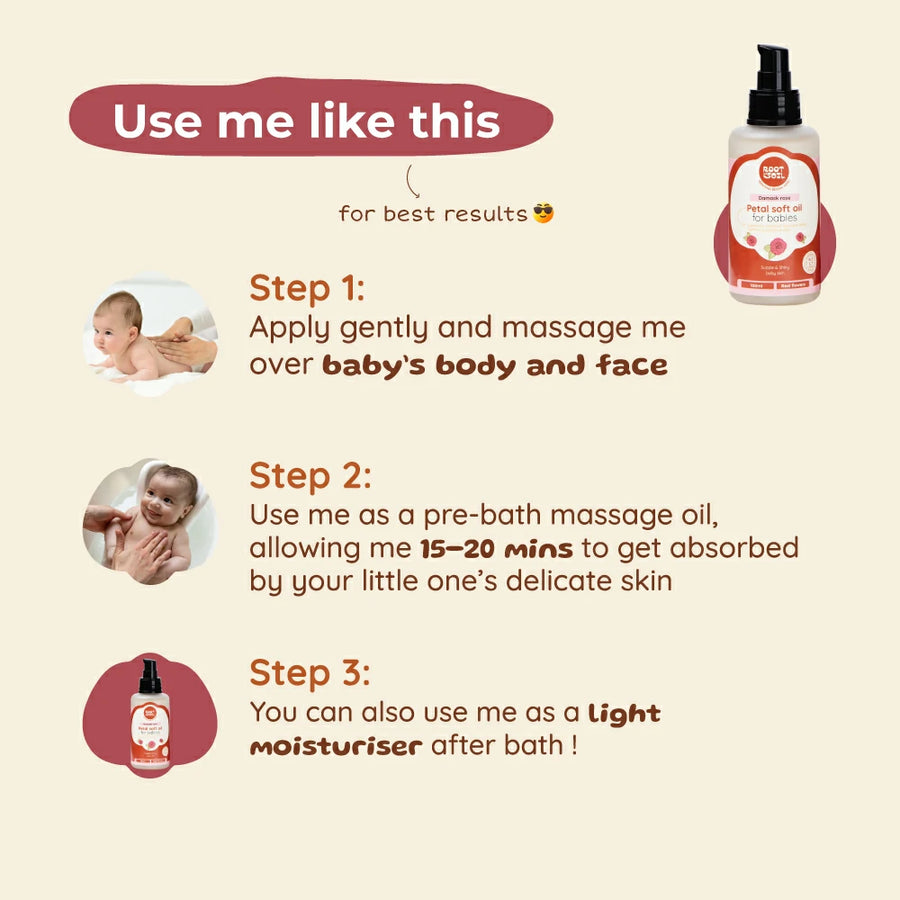 Petal Soft Massage Oil | For Supple Soft Baby Skin | 0+ m | 100 ml