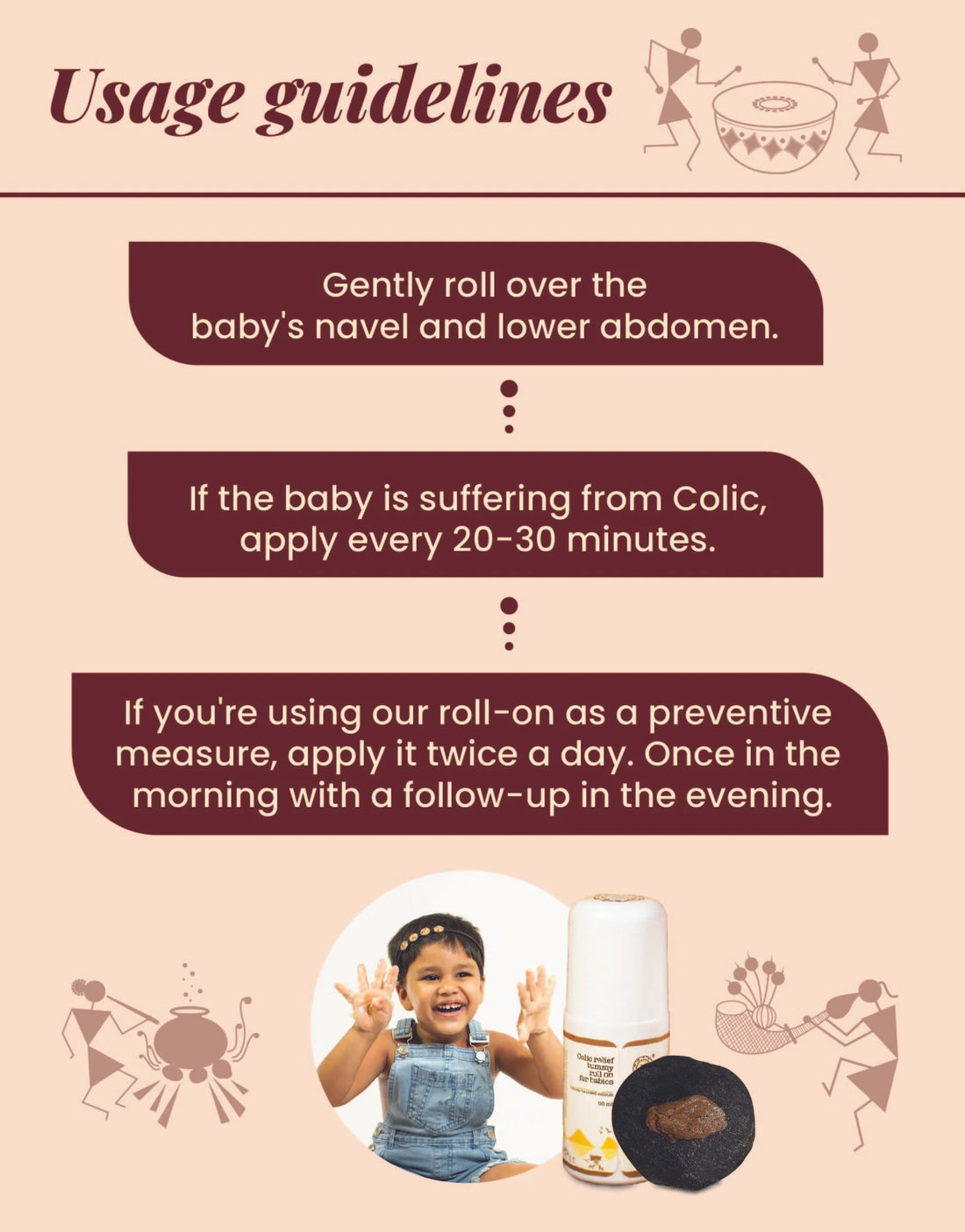 Colic Tummy Roll-On For Babies | For Stomach discomforts & Gassiness | 0+ m | 50 ml