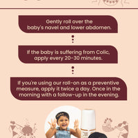 Colic Tummy Roll-On For Babies | For Stomach discomforts & Gassiness | 0+ m | 50 ml