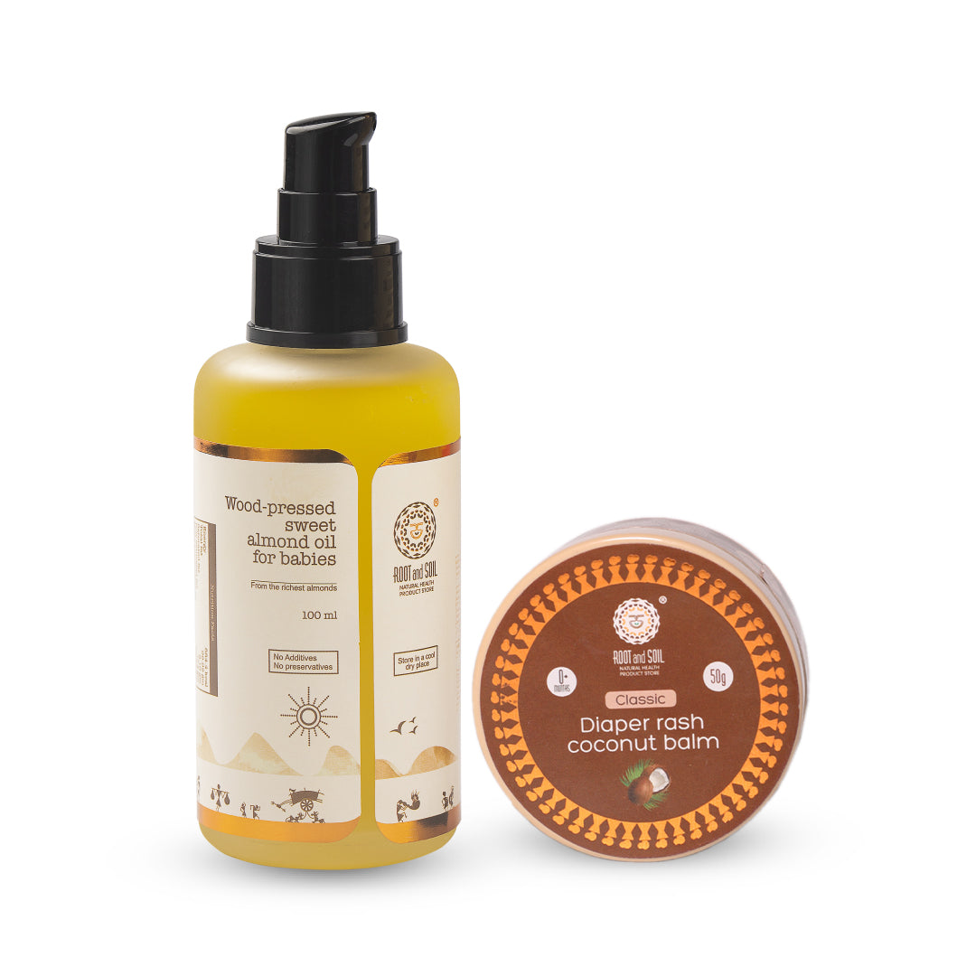 Nurture & Care Duo (Almond Oil + Baby Diaper Rash Balm)