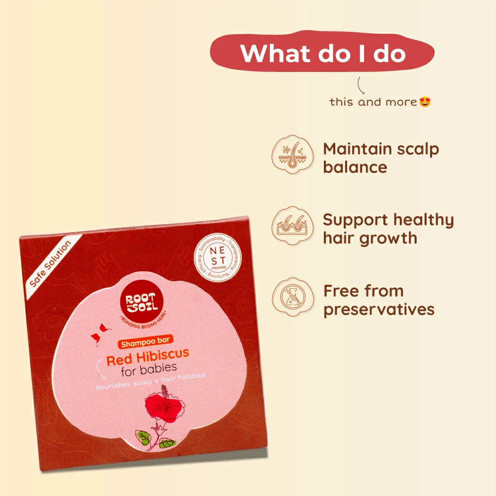 Red Hibiscus Shampoo Bar For Babies  | Hair Strengthening & Growth | 100 g