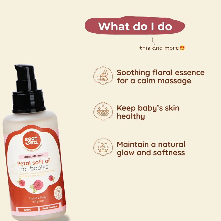 Petal Soft Massage Oil | For Supple Soft Baby Skin | 0+ m | 100 ml