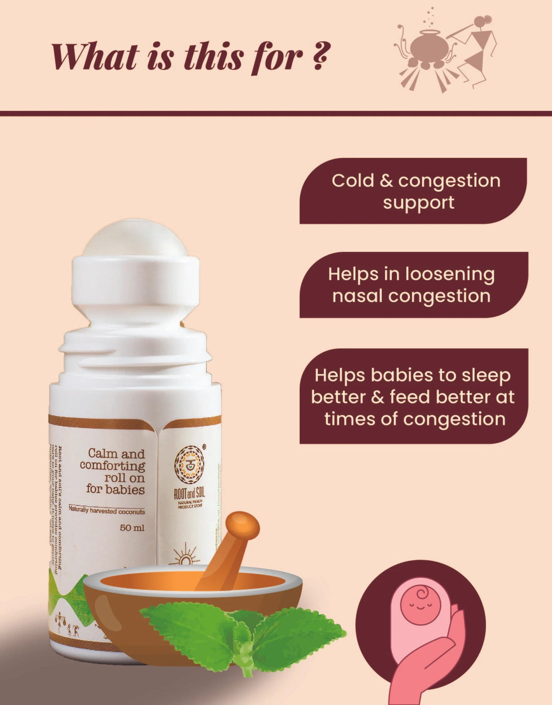 Comforting Baby Roll-On | Cold & Congestion Support | 0+ m | 50 ml