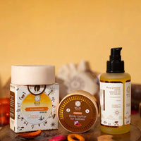 Almond oil 100ml + Kumkumadi bathing bar 90g + Body butter saffron 50g