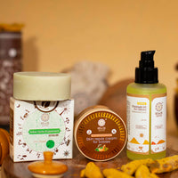 Baby Skin Repair Combo - Massage oil turmeric 100ml + Indian nettle bathing bar 100g + Skin repair cream 50g